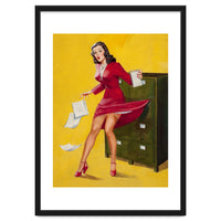 Pinup Girl In Office Accident