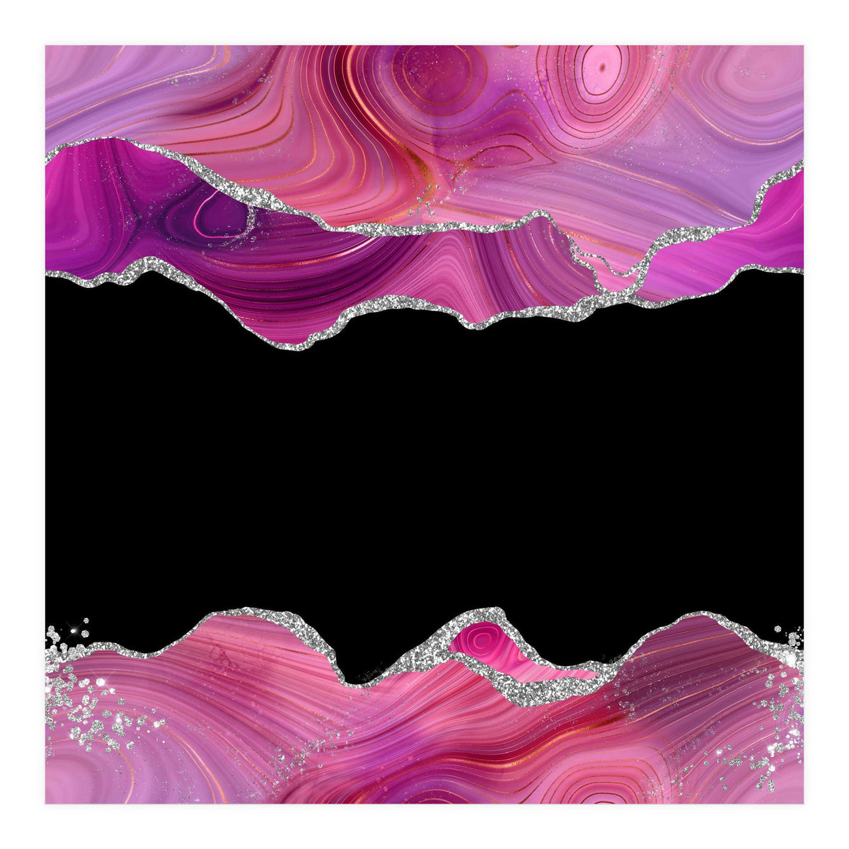 Magenta & Silver Agate Texture 03  (Print Only)
