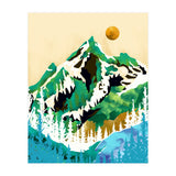 Grass Is Greener Wherever It Is Loved Positivity Nature Landscape Snow, Winter Mountains Painting Forest, Wild Travel Adventure (Print Only) thumbnail