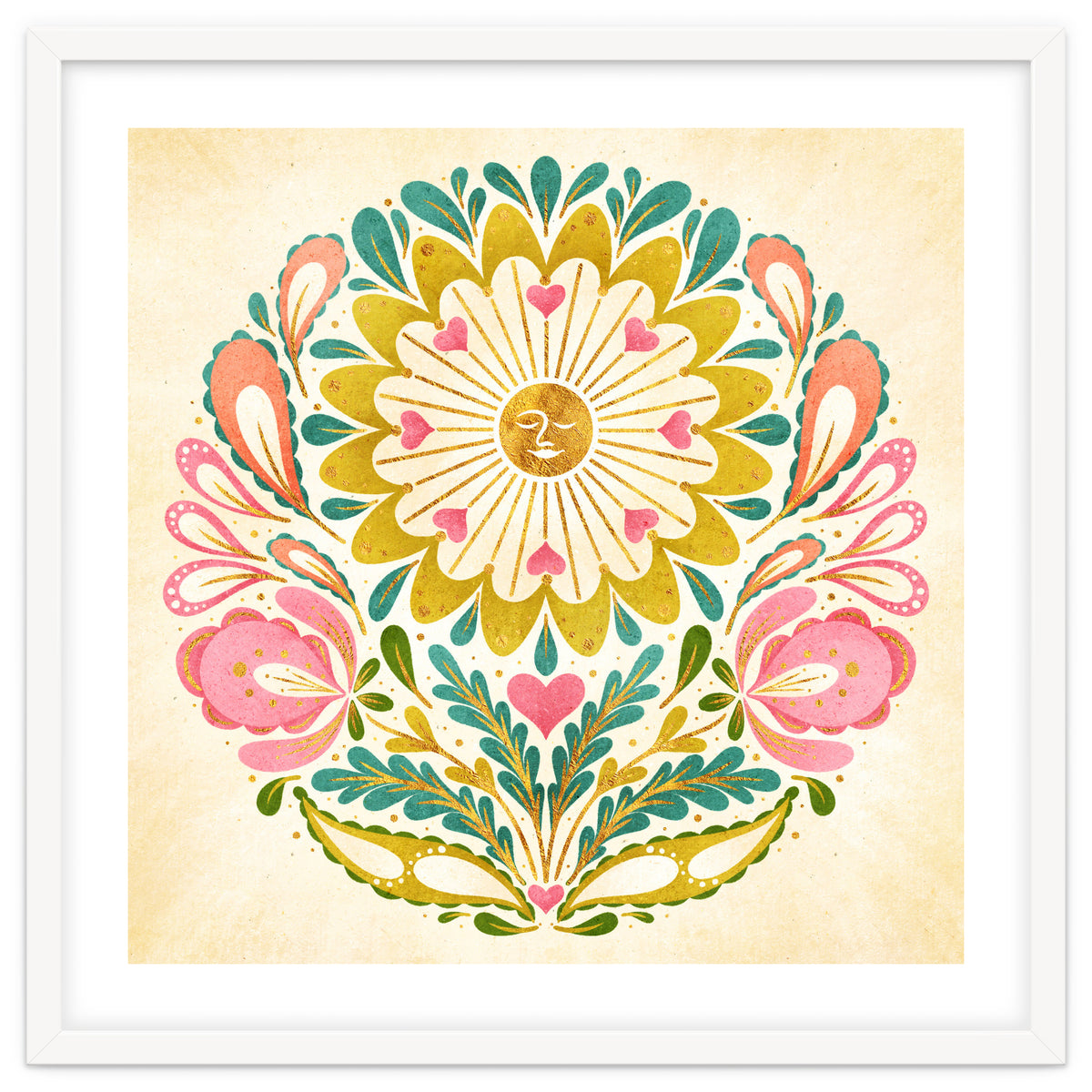 Solar Folk Art Mandala