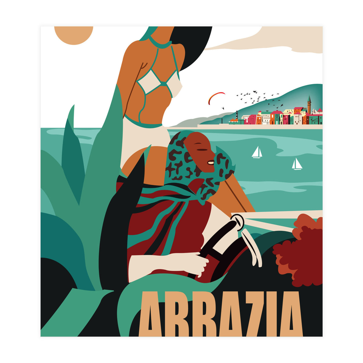 Abbazia, Two Ladies on a Drive (Print Only)