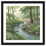 Vibrant Forest Stream Watercolor Painting thumbnail