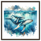 Mother And Calf Whales Watercolor thumbnail