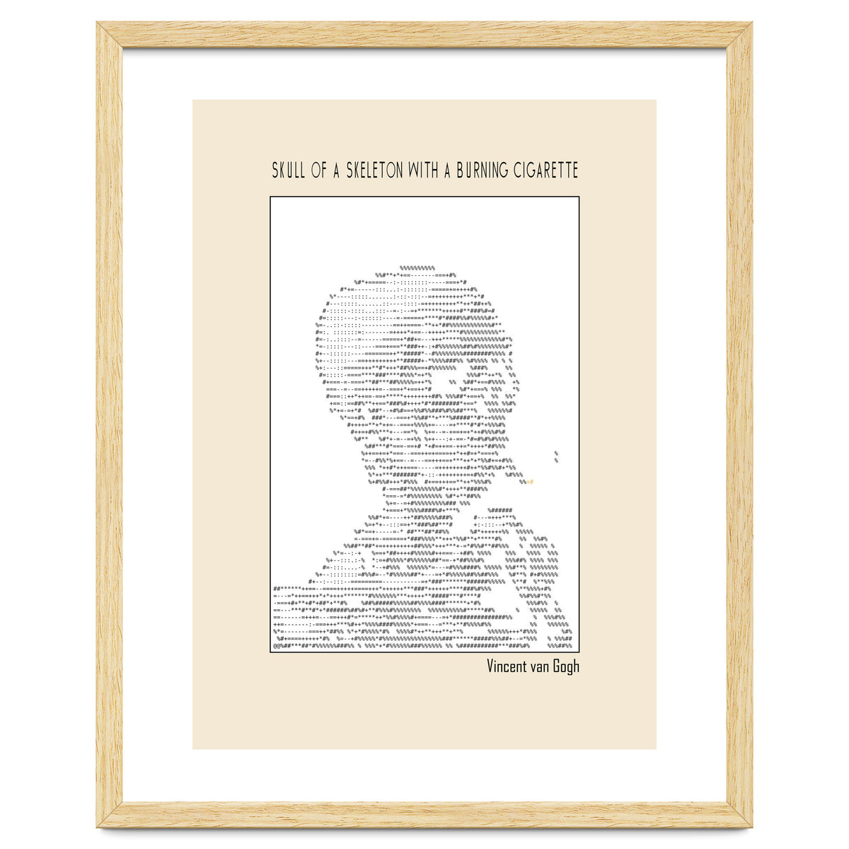 Skull Of A Skeleton With A Burning Cigarette Vincent Van Gogh Ascii Art