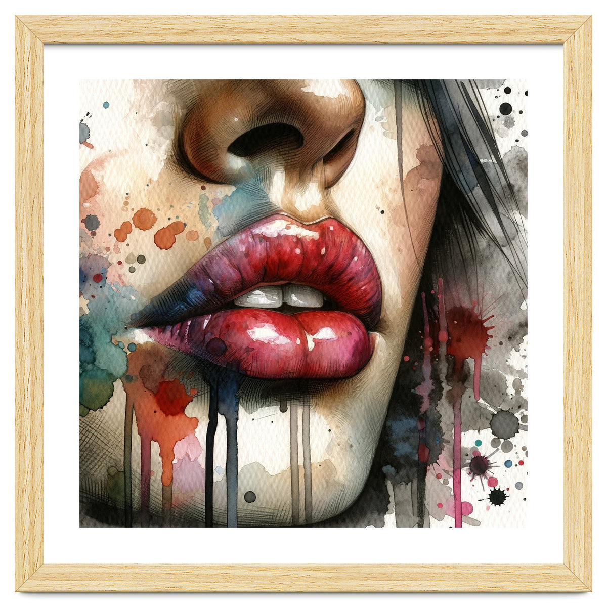 Watercolor Women Lips #1