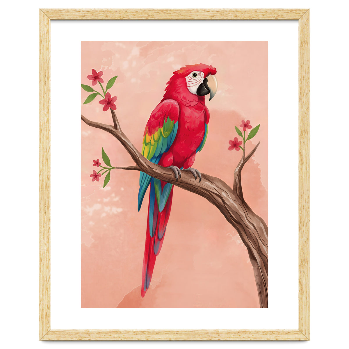 Red Macaw Parrot Bird Forest