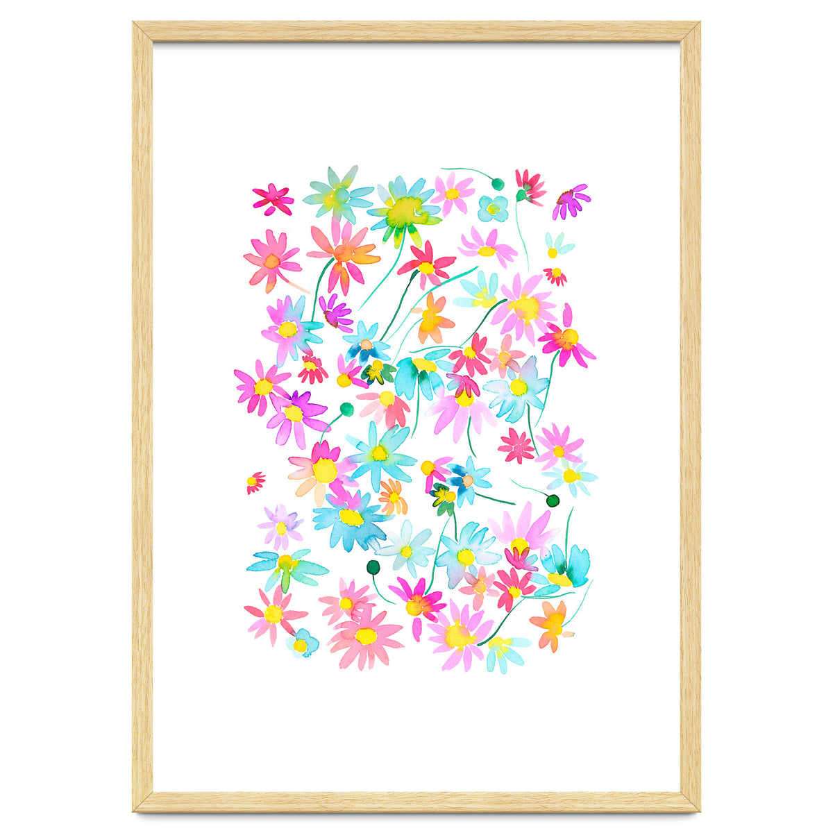 Daisies Spring Floral Pastel Watercolor