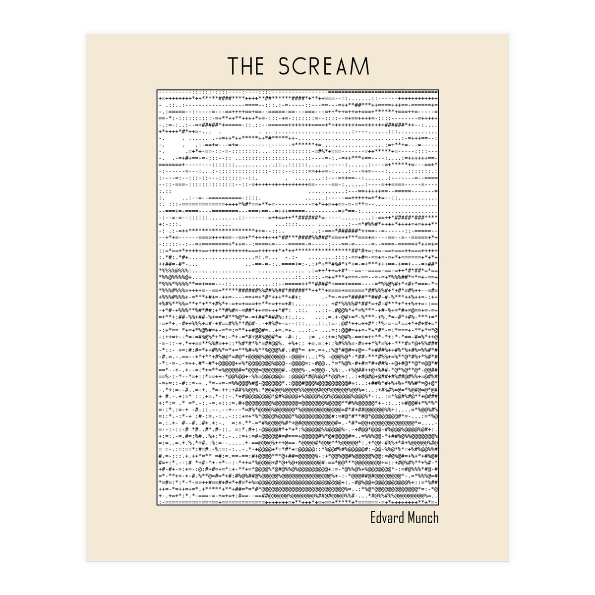 The Scream – Edvard Munch (ascii art)  (Print Only)