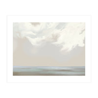 Abstract muted sea and clouds oil painting  (Print Only)