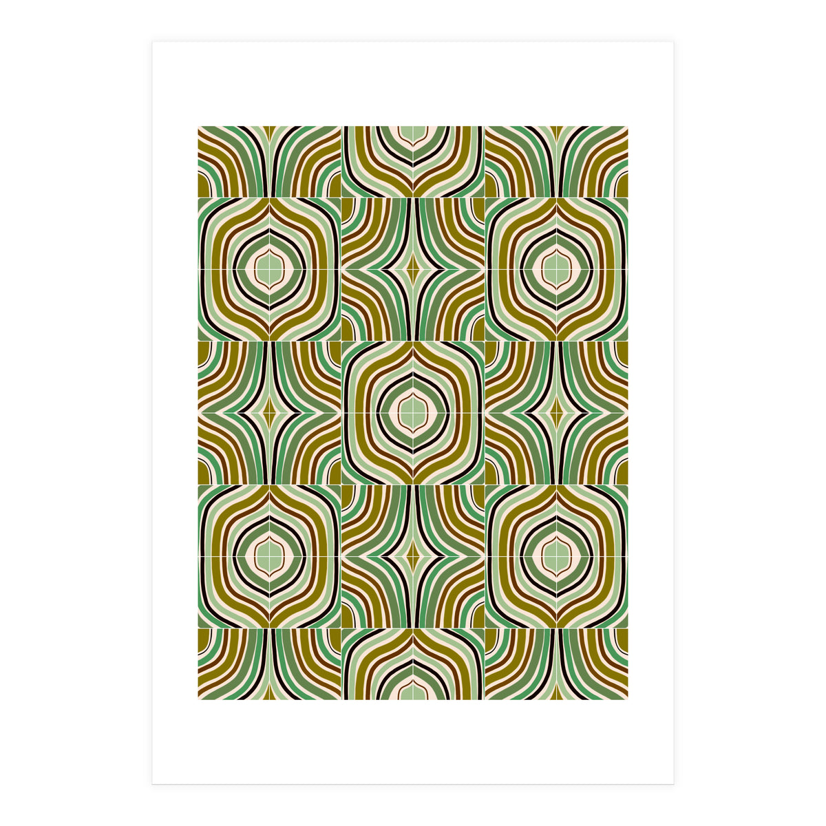 Jade Retro Rainbow Tiles (Print Only)
