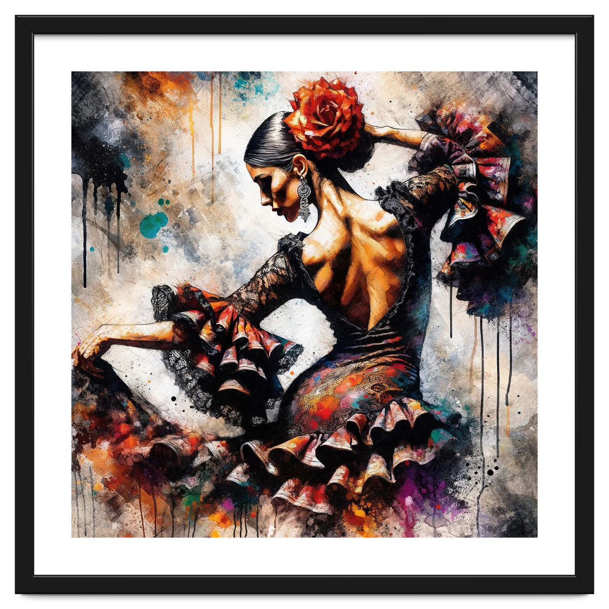 Watercolor Flamenco Dancer #4