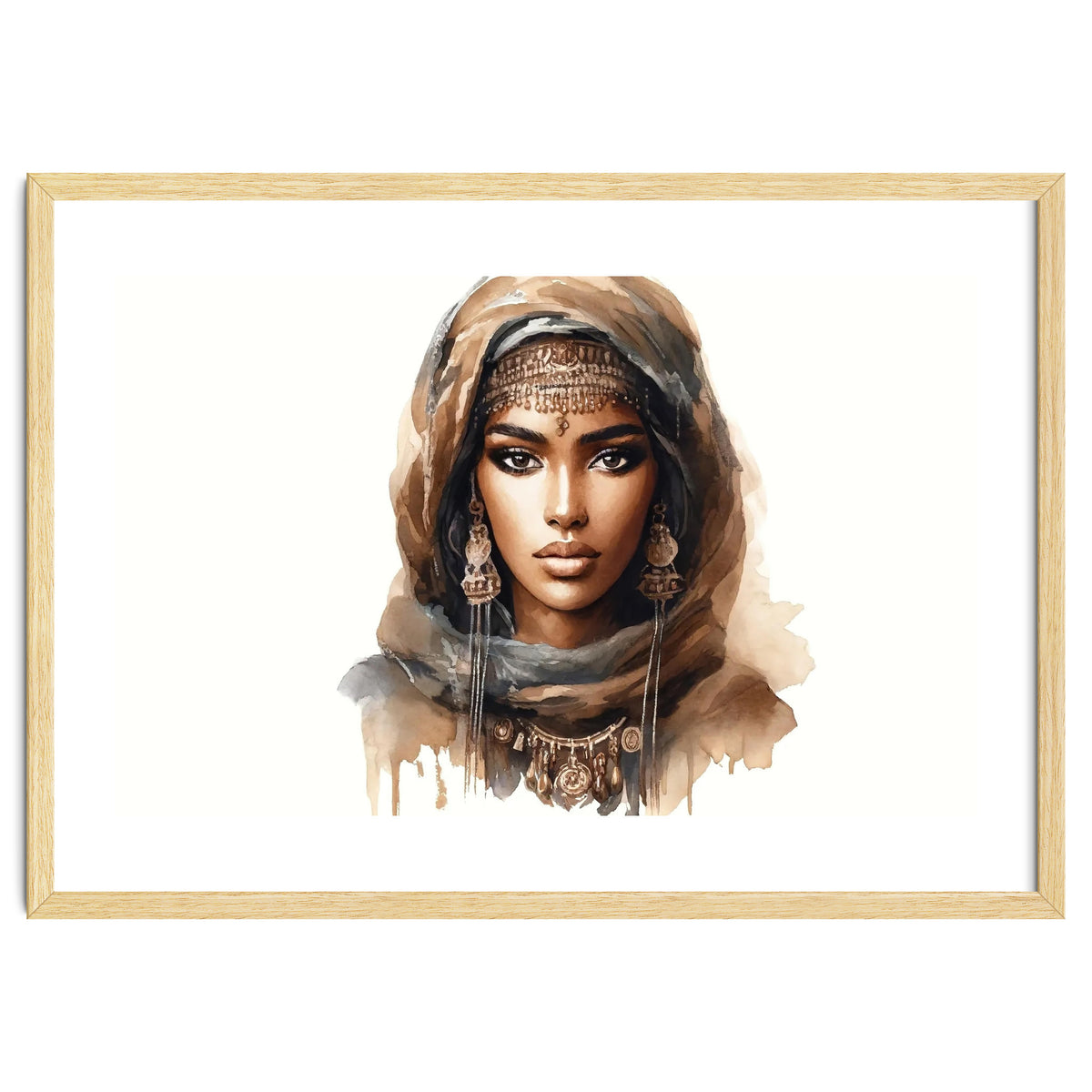 Desert Muse Watercolor Portrait