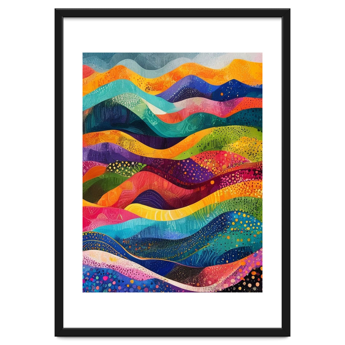 Abstract Rainbow Rolling Hills Landscape