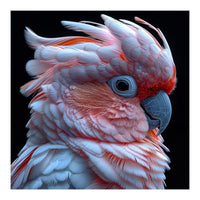 Pink Cockatoo Parrot Close Up Portrait Feather  (Print Only)
