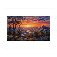 Sunset Over the Valley Peaks (Print Only)