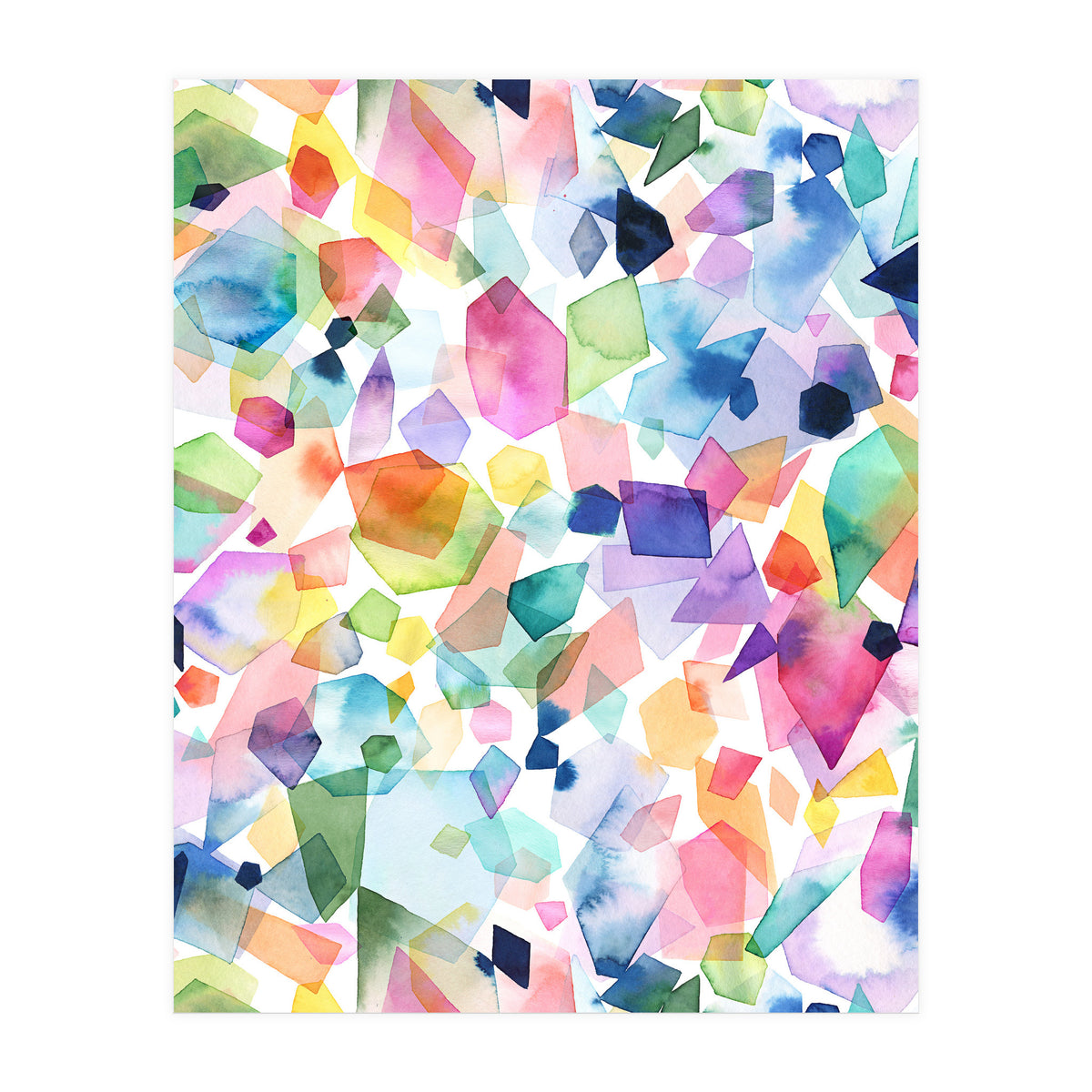 Colorful Watercolor Crystals and Gems (Print Only)