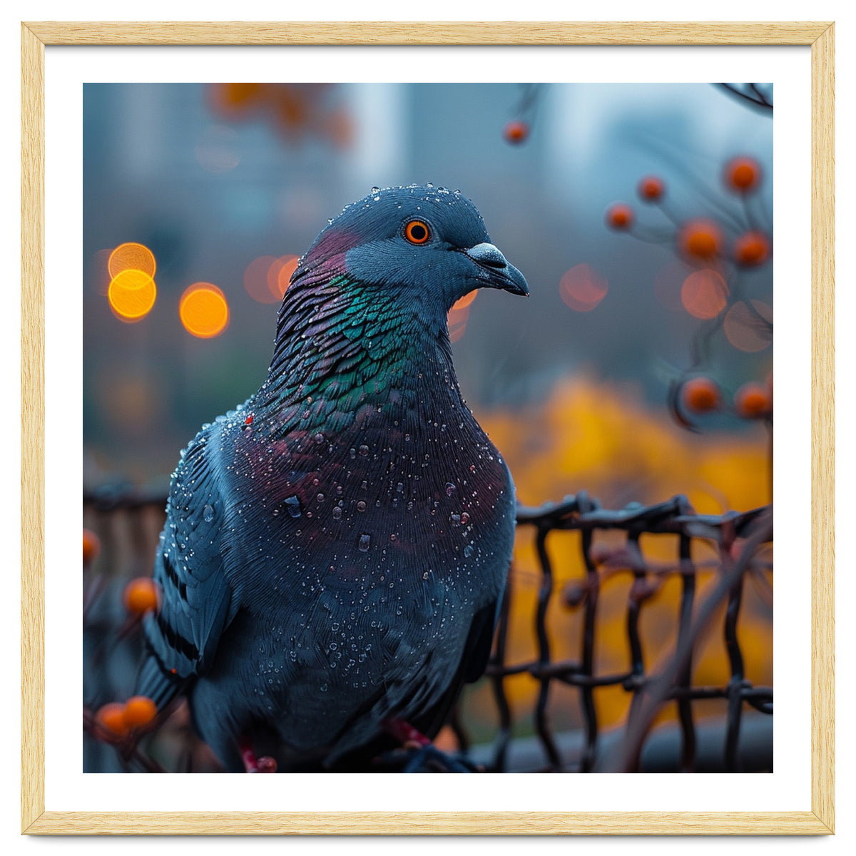 Pigeon With Water Droplets