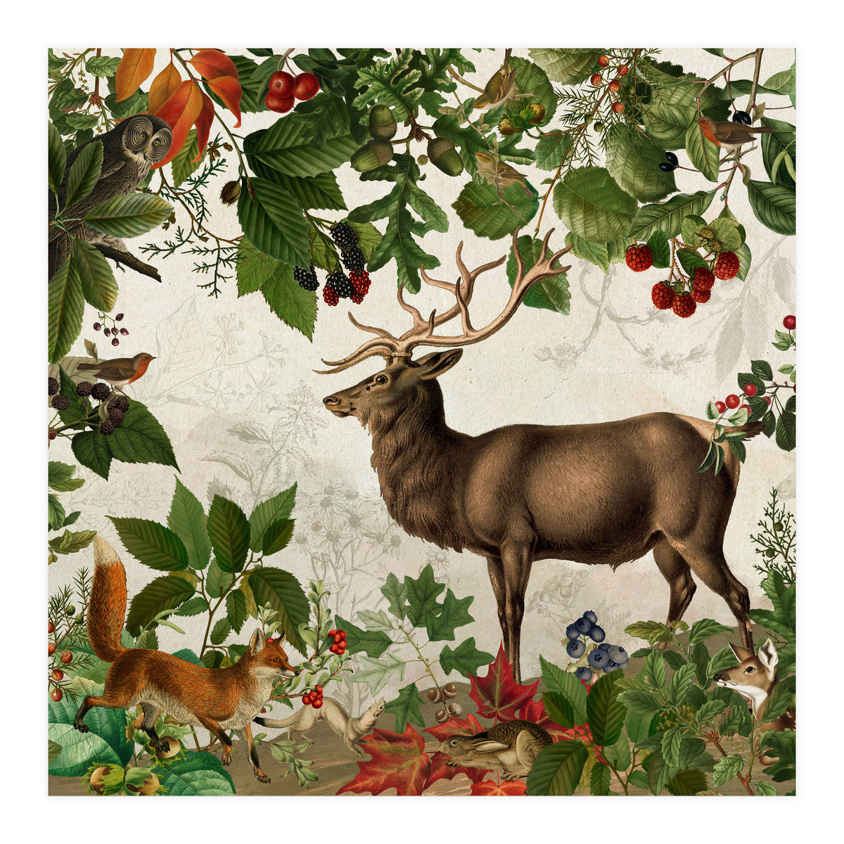 Nostalgic Autumn guardians of the forest 1 (Print Only)