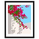 Bougainvillea Blossom, Greece Tropical Summer Travel, Santorini Architecture White Buildings Floral Nature Garden thumbnail