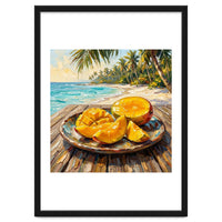 Tropical Mango Beach Oil Painting