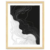 Abstract Black And White Wavy Lines Flowing thumbnail