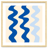 Squiggly Lines - blue and cream