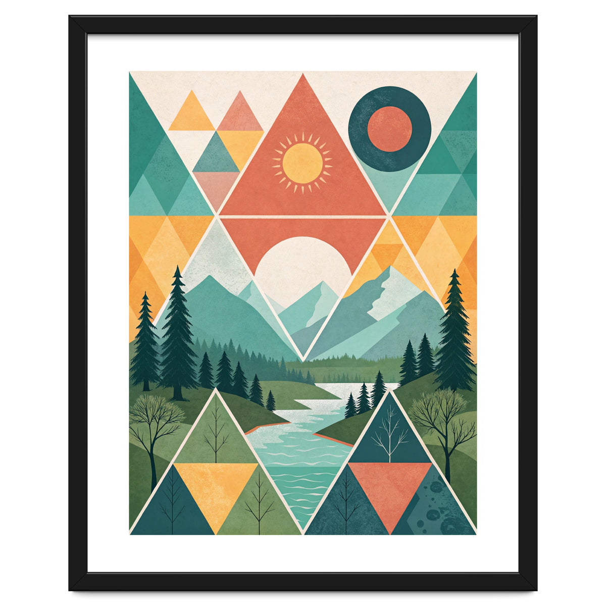 Geometric Convergence: A Mosaic of the Alpine Wilderness