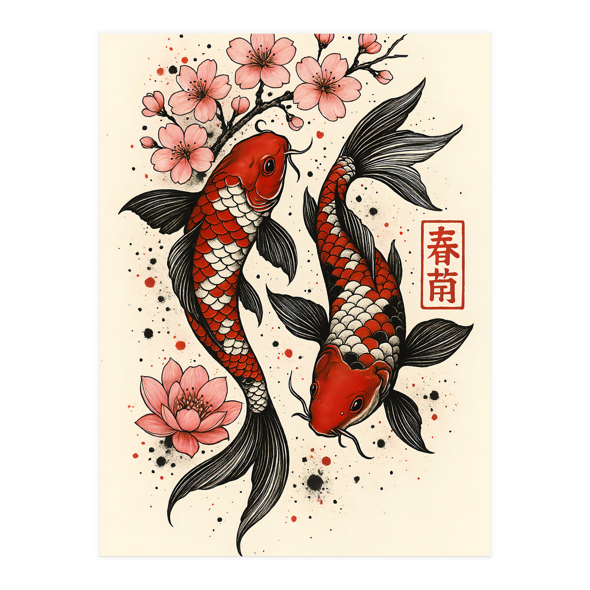 Koi fish Japanese (Print Only)