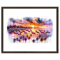 Flamingo Sunset On The Coast