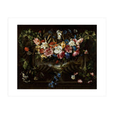 Juan de Arellano / 'Garland of Flowers with Landscape', 1652, Spanish School. (Print Only) thumbnail