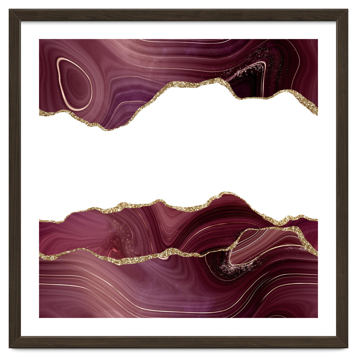 Burgundy & Gold Glitter Agate Texture 07