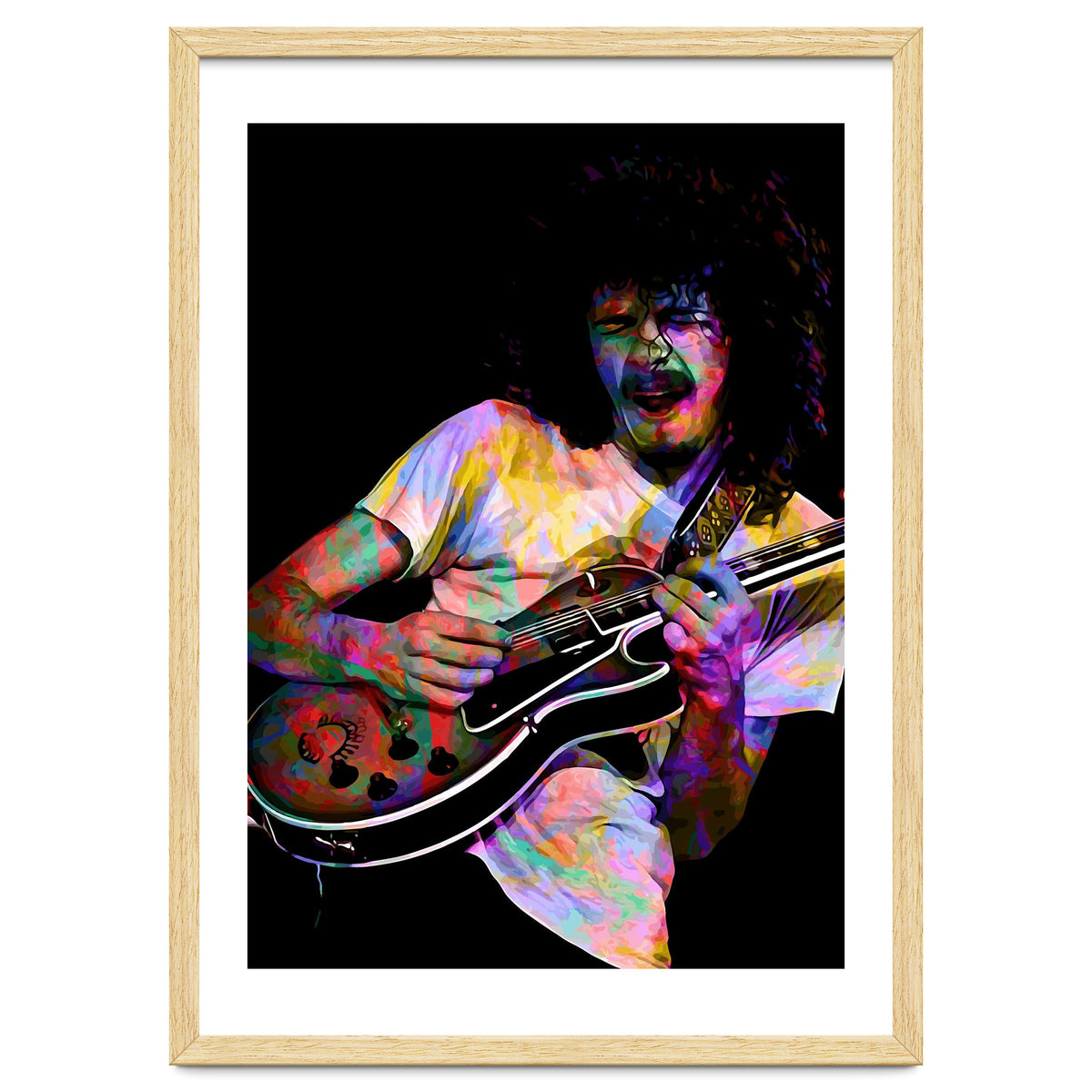 Carlos Santana . American Rock Guitarist Legend Colorful