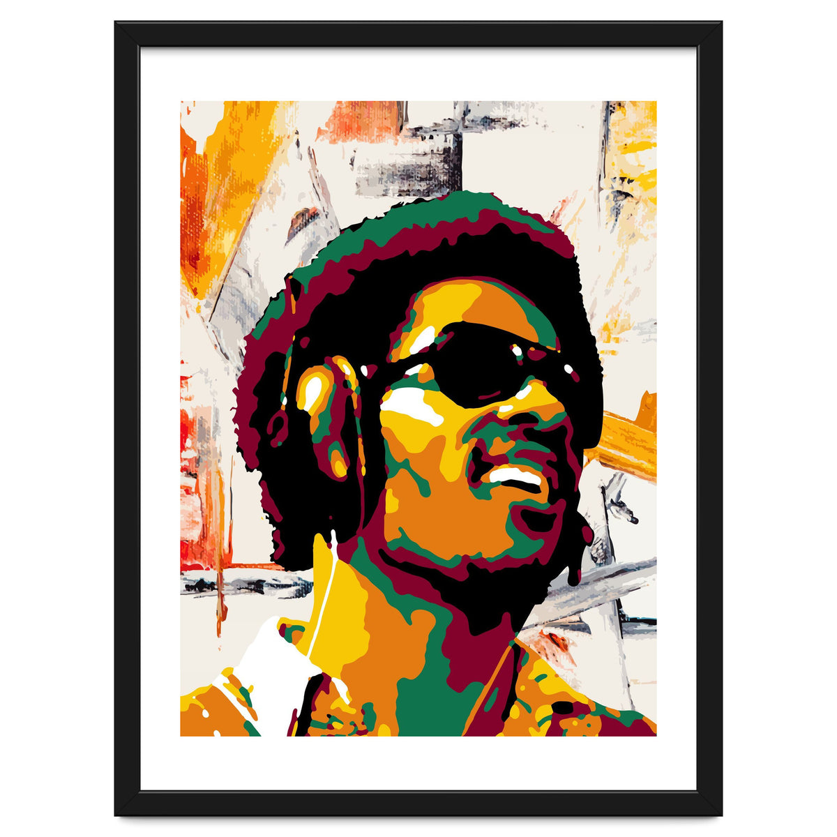 Stevie Wonder Colorful Abstract Retro Art