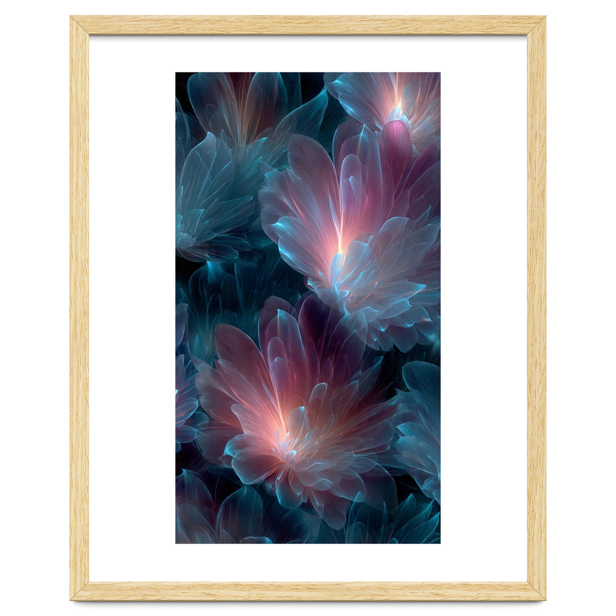 Luminous Bioluminescent Floral Abstract