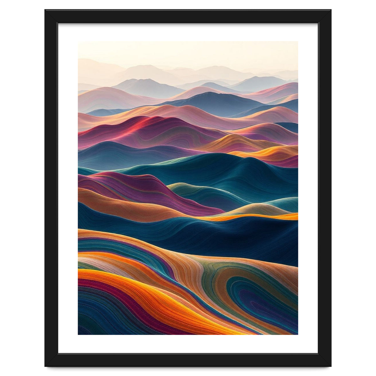 Colorful Abstract Mountain Dunes Art Print