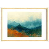Long Title Misty Blue Mountain Range Landscape thumbnail