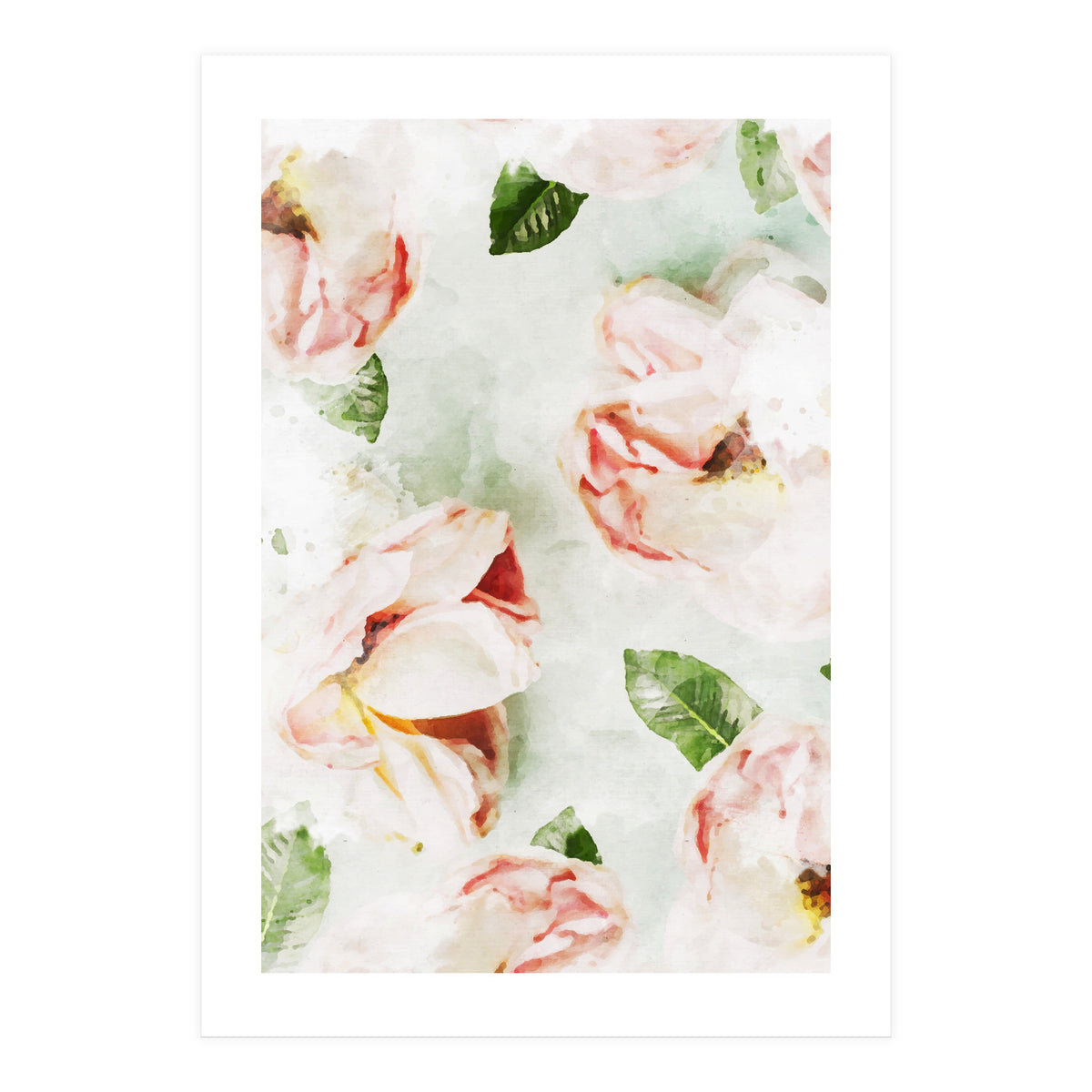 Roses & Foliage Watercolor (Print Only)