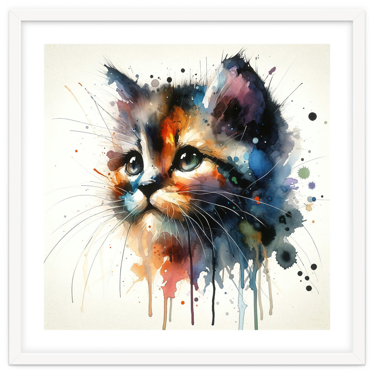 Colorful Kitten Portrait