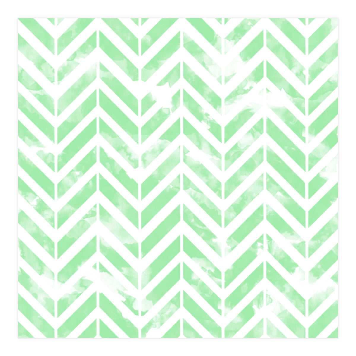 Shabby Green Chevron (Print Only)