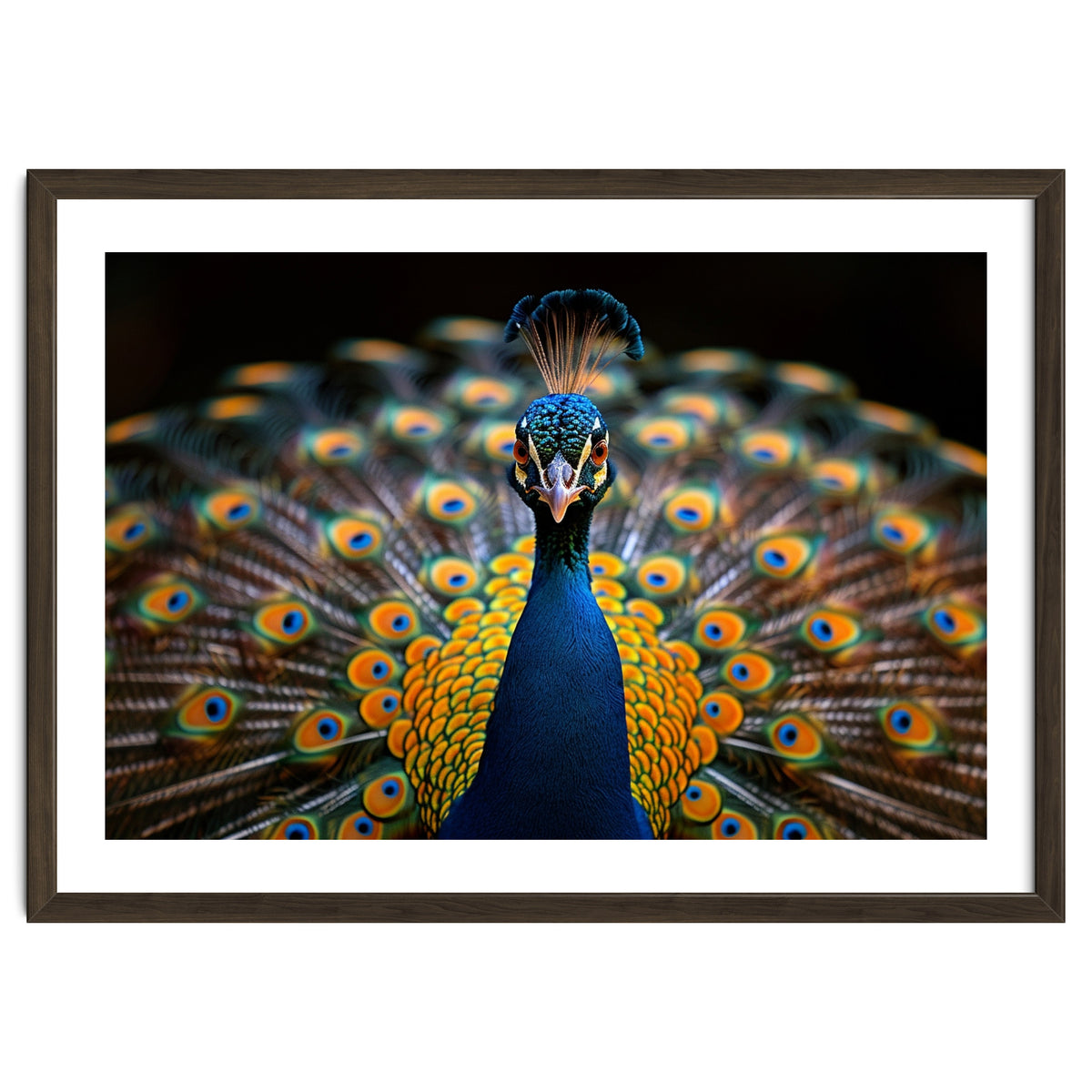 Close Up Peacock Displaying Its Feathers