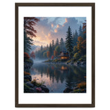 Serene Lakeside Retreat in Autumn Forest thumbnail