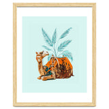 Camel Ride, Modern Bohemian Eclectic Animals, India Culture Travel Palm Desert Painting thumbnail