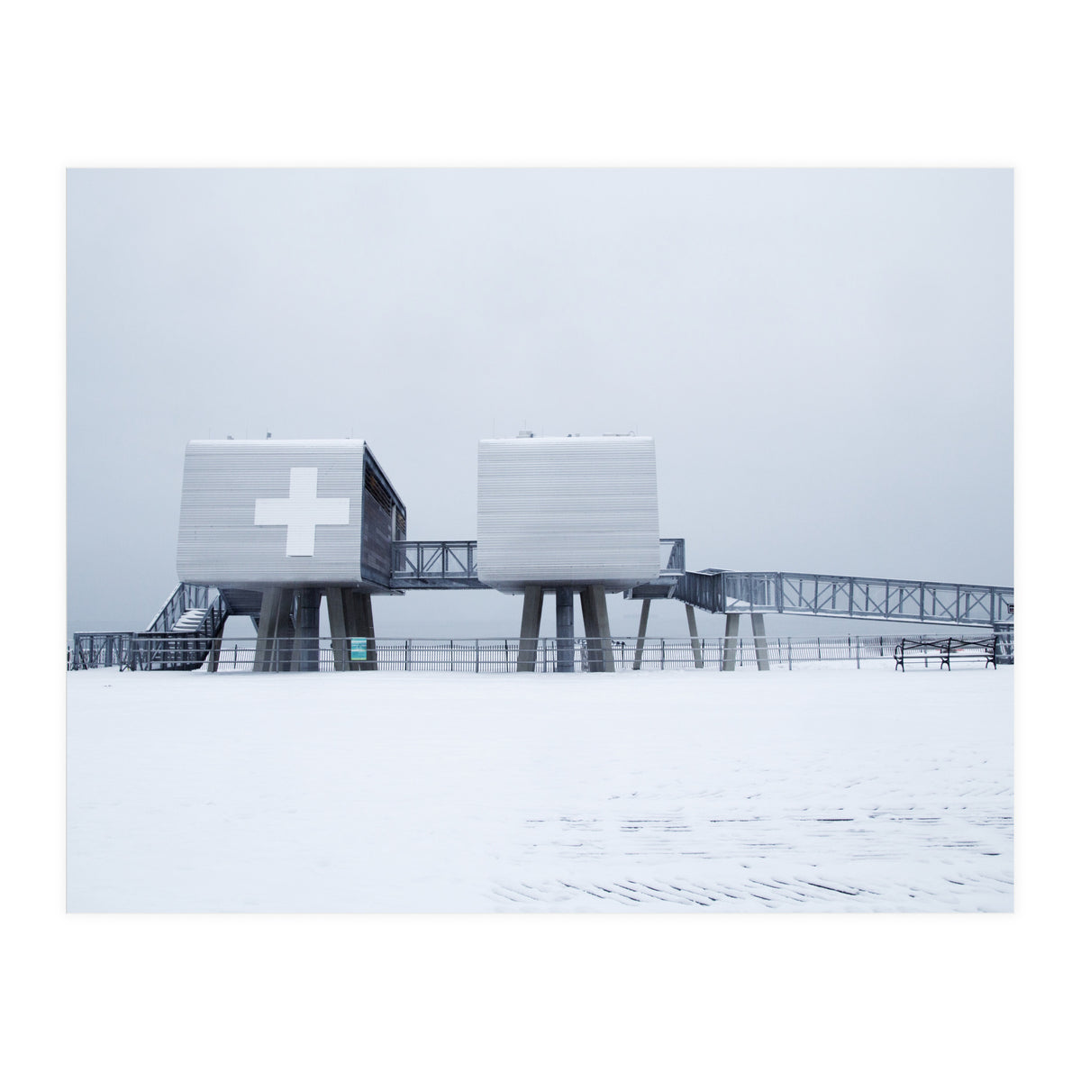 First aid house in the winter seascape (Print Only)