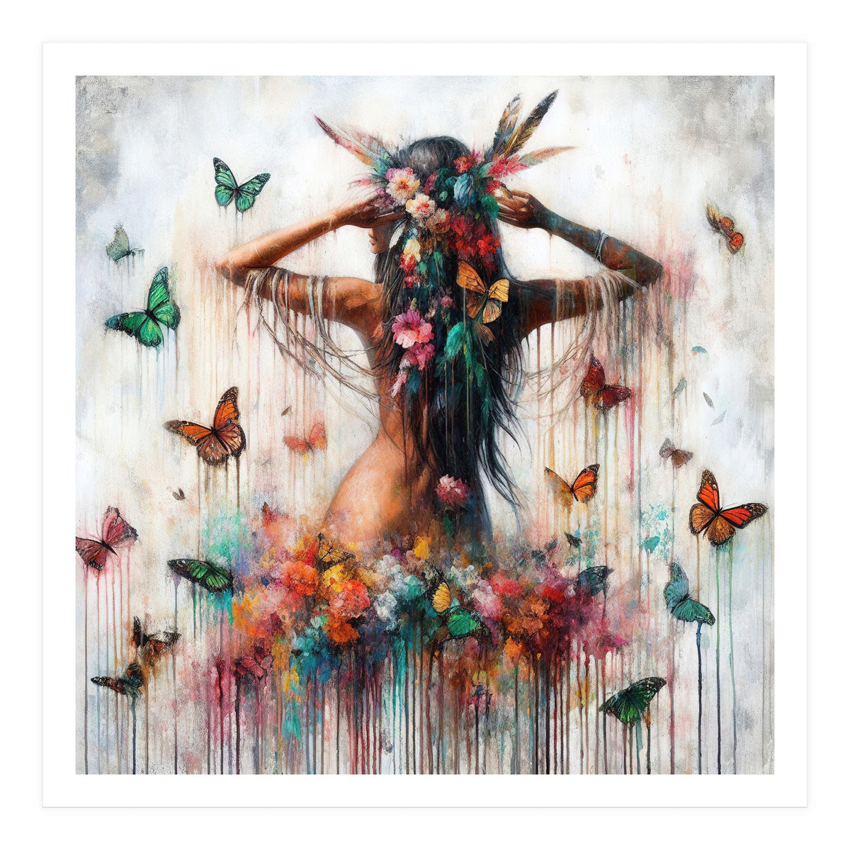 Floral Butterfly Reverie (Print Only)