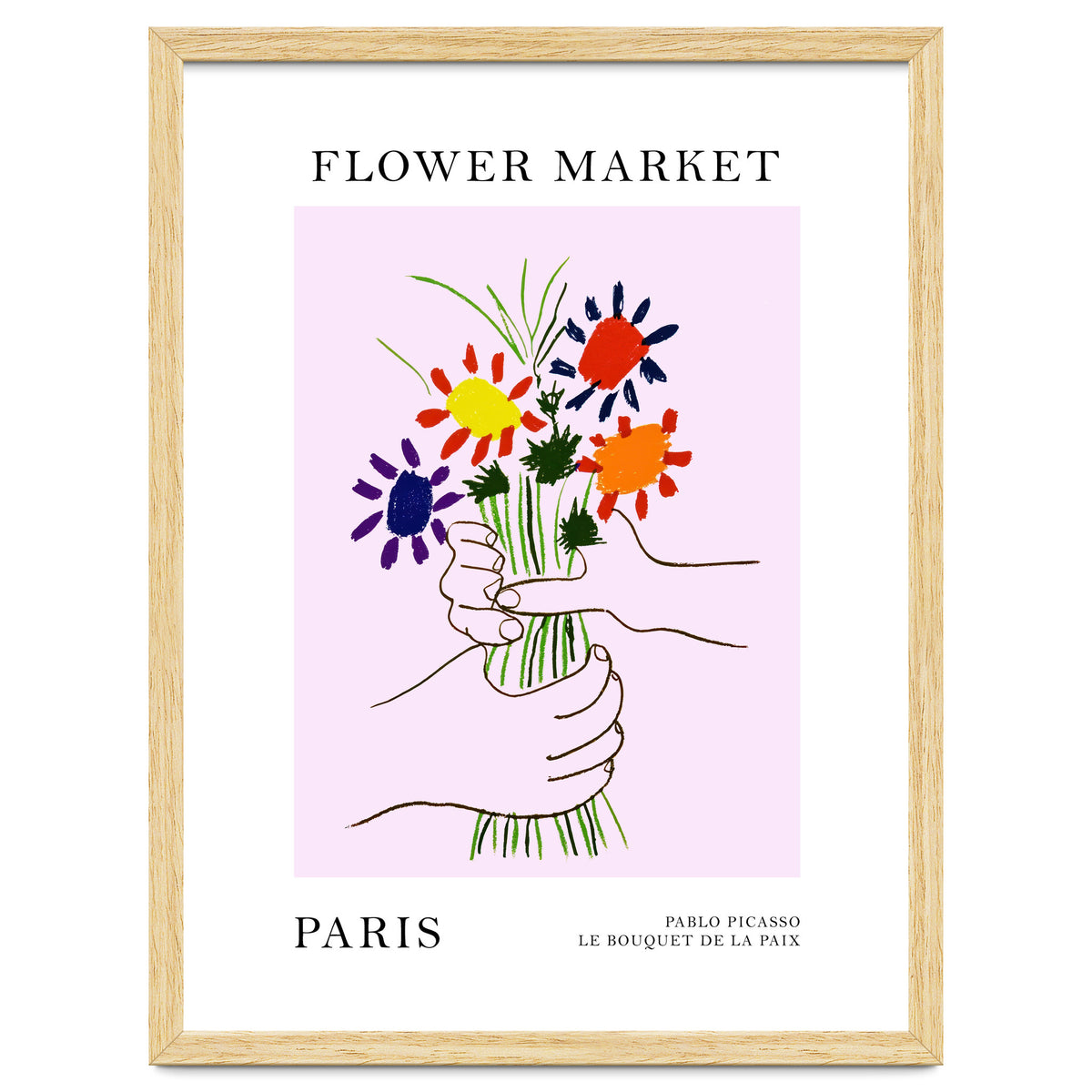 Paris Flower Market Picasso Style Art