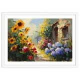 Vibrant Summer Cottage Garden Oil Painting thumbnail