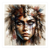 Regal Warrior Woman Watercolor Portrait (Print Only) thumbnail