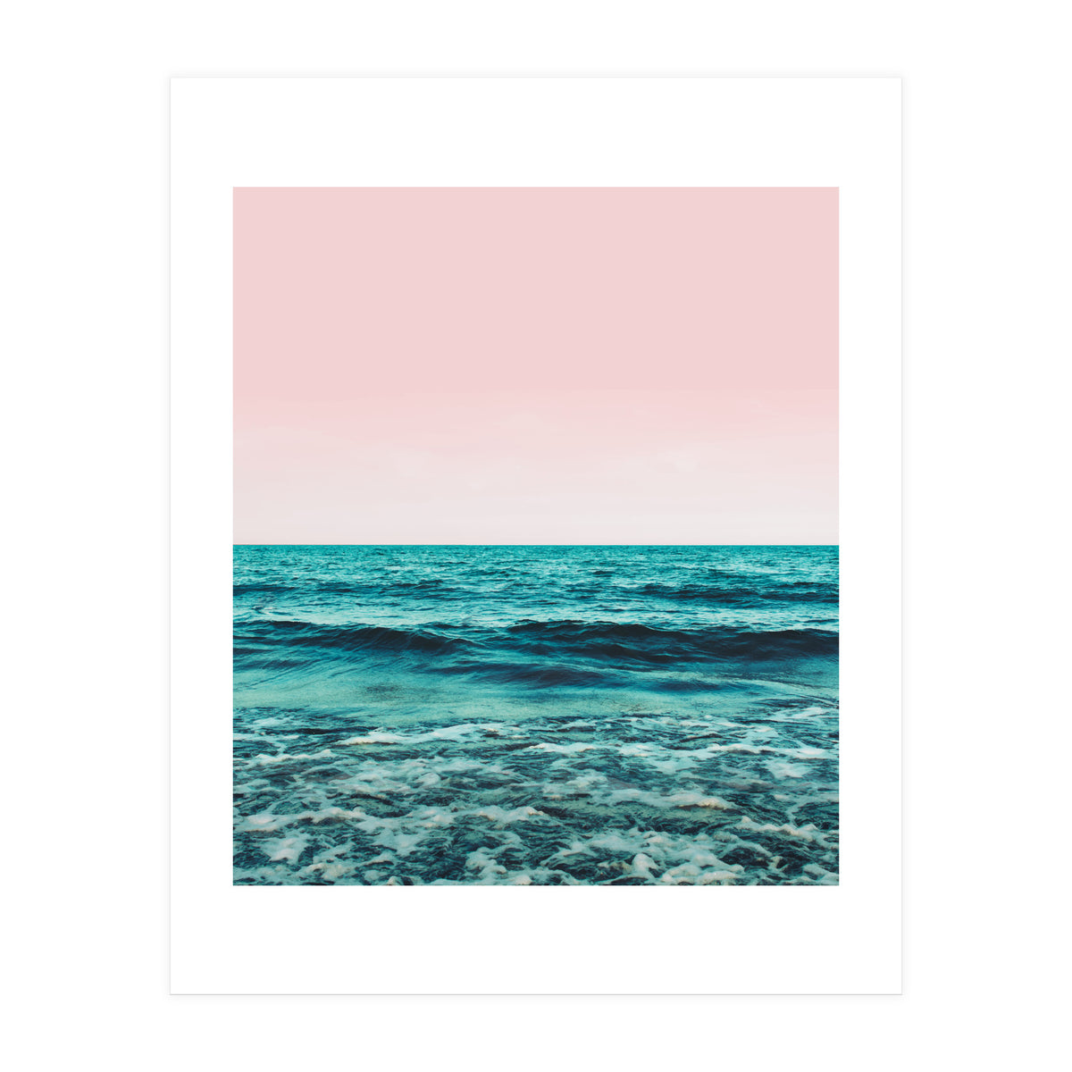 Ocean Love | Sea Beach Sand Waves Photography | Blush Nature Scenic Travel Island Digital (Print Only)