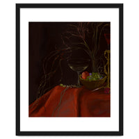 Dark Baroque Still Life Table and Wine oil