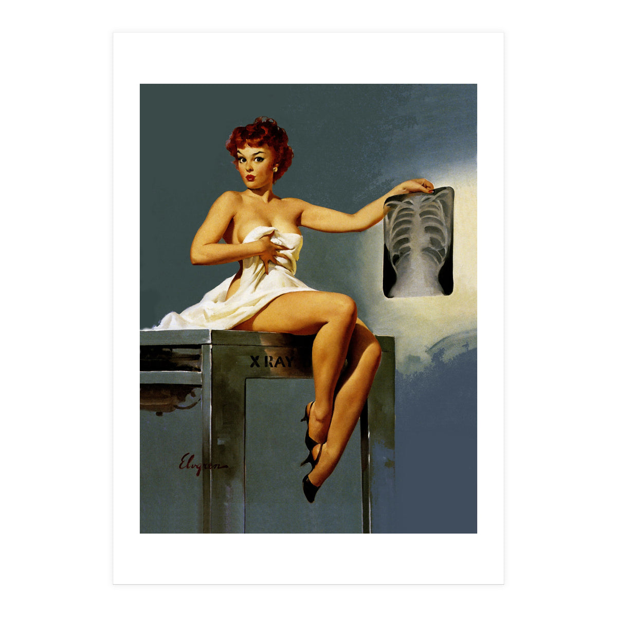 Pin Up Sexy Girl At The Doctor (Print Only)